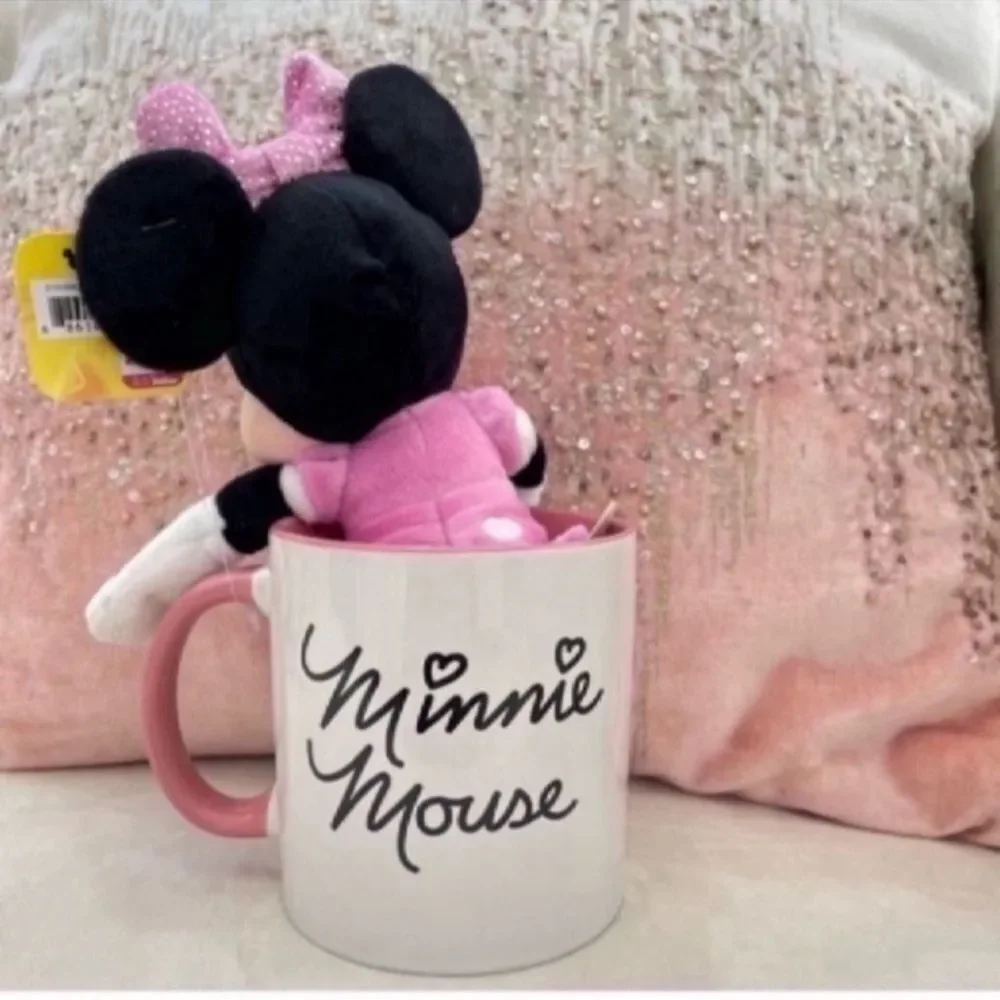 Disney Minnie Mouse Plush + Large Cup Mug Gift Set NEW